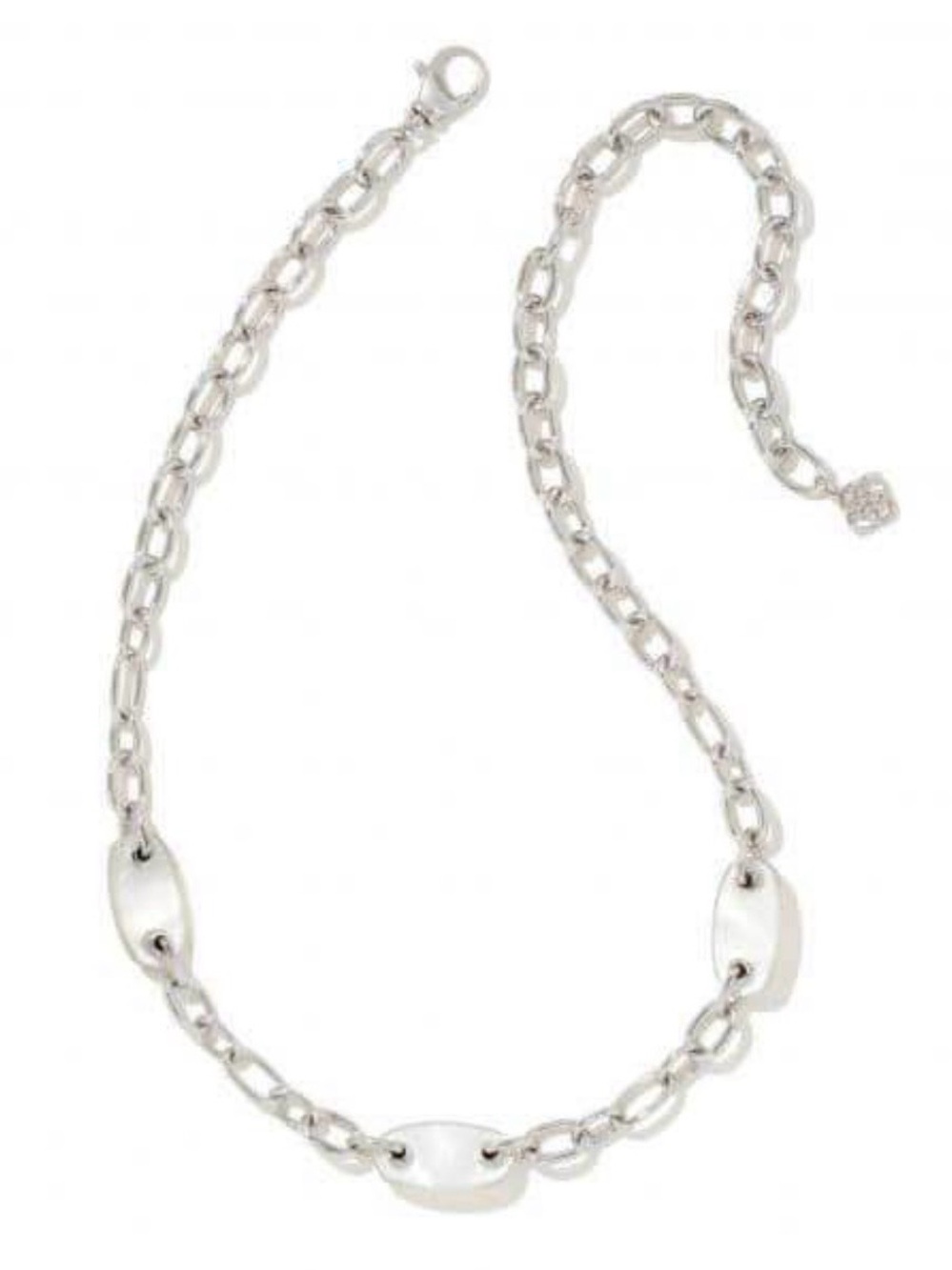 NWT Kendra Scott Set of Ashlyn chain Necklace + Statement Earrings in silver MOP - Picture 8 of 8